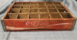 Vintage Wooden Coca Cola Coke 24 Bottle Crate Carrier Box
