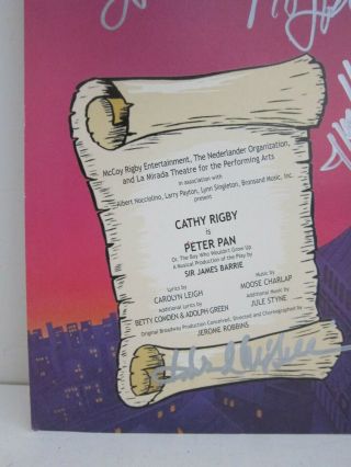 Peter Pan Cathy Rigby & Cast Signed Autographed VTG Musical Theatre Poster 14x22 4