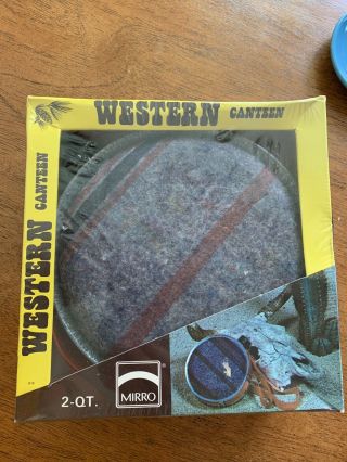 Nib Mirro Western 2qt Canteen Blanket Cover Carry Strap Polyethylene Vintage