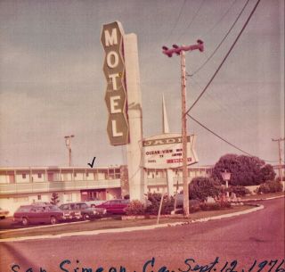 Vintage 1976 Color Photo Of The Jade Motel Sign In San Simeon California Coast