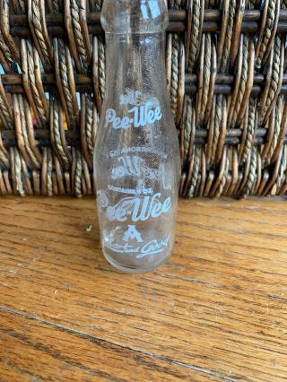 Vintage Soda Pop Bottle: Pee - Wee A Of Rochester,  N.  Y.  4 Oz Painted
