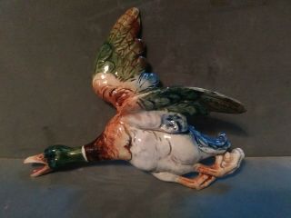 Vintage Czechoslovakian Royal Dux Ceramic Mallard Duck Wall Pocket