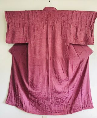 Vintage Pink Color Kimono Decorated With Flowers 694