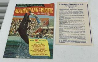 Vintage Marineland Of The Pacific Souvenir Book & Brochure Park Vtg