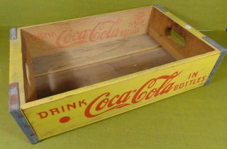 Vintage Coke Wooden Carrier Crate Coca Cola Baltimore Md Acme Box Co Yellow L@@k