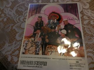 Vintage Color Photo Print Authentically Signed By All Village People Band Member