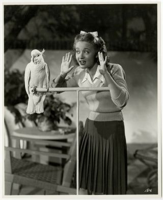 Musical Star Jane Powell With Parrot Vintage 1946 Holiday In Mexico Photograph
