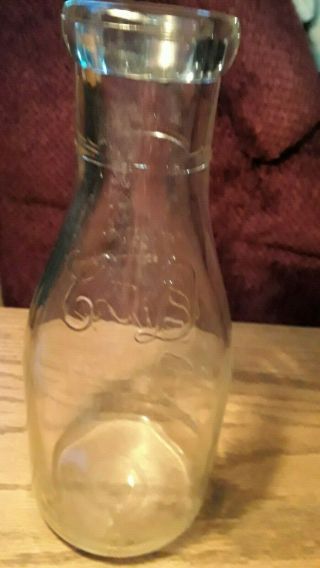Vintage City Dairy 1 Quart Embossed Bottle SOUTH BEND,  IND. 2
