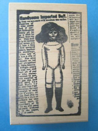 Vintage Doll Advertisement Rubber Stamp Collage