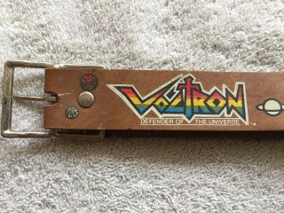 Vintage 1984 Voltron Brown Leather Kids Lee Belt With Color Graphics