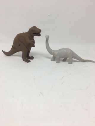 Vintage Marx Toys Pot - Belly Tyrannosaurus & Brontosaurus Dinosaurs