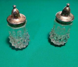 Vintage Crystal Clear Glass Salt & Pepper Shakers