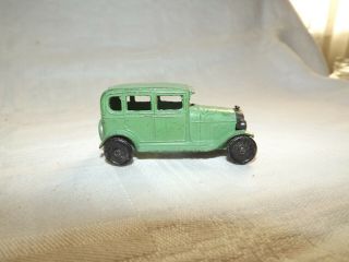 Vintage Tootsietoy Green Ford Sedan - Metal Wheels