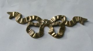 10 " Solid Brass Vintage Bow Tie,  Ribbon,  Mount,  Decorative