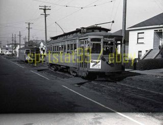 1940s Key System Streetcar 271 - 15 Line - Vintage Railroad Negative