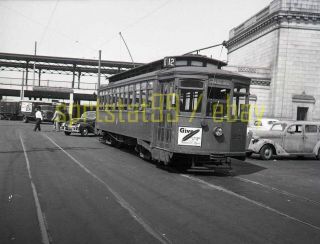1940s Key System Streetcar 271 - 12 Line / Grand Ave - Vtg Railroad Negative