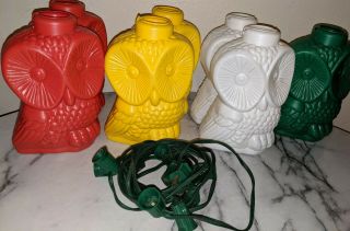 Vintage Blow Mold Nite Owl String Patio Rv Tiki Lights 1970s 1980s Rare