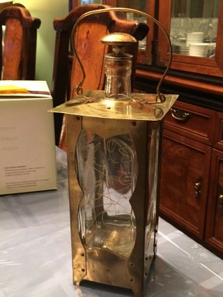 Vintage Tilso Japan Brass Liquor Bottle Decanter Music Box Lantern