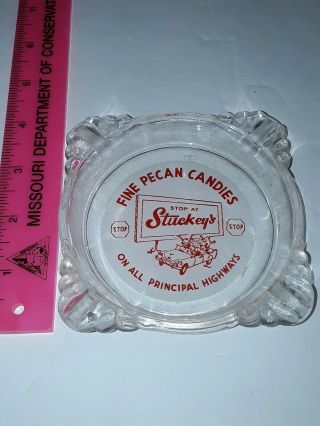 Vintage Stuckey ' s Glass Ashtray Fine Pecan Candies Stop at Stuckey ' s on Highways 3