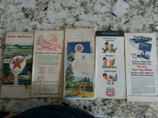 5 Vintage Road Maps 1959 - 65 for their age mostly gas station maps 2