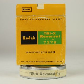 Vintage Expired Kodak Tri - X Reversal 16mm Film - 100 Ft.  Both Edges Perforated