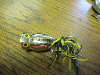 Fishing Lure Fred Arbogast Hula Popper In Tuff Chrome Tackle Box Crank Bait