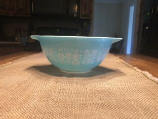 Vtg Turquoise Pyrex Amish Butterprint 1.  5 Qt Cinderella Mixing Bowl 442 Usa