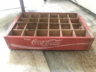 Vintage 1970s Red Coke Crate,  Coka Cola Wood Crate.