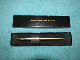 Vintage Paper Mate Double Heart Gold Tone Pen With Box