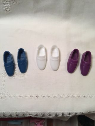 Vintage 1970s 1980s Barbie Ken White Purple Blue Dress Shoes Loafers China (6)
