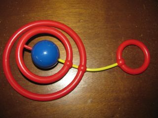 Vintage Johnson & Johnson Developmental Toy Red Rings Baby Rattle