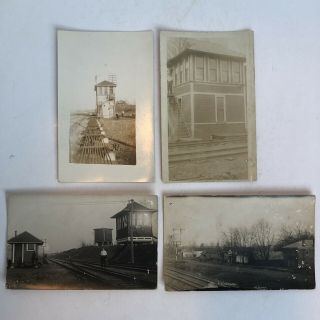 Vintage Photos Postcard Railroad Depot Train Rosamond,  Illinois Cal Resler Photo