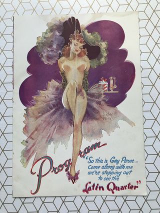 Vintage Latin Quarter Nightclub Ny Program Risque Pin Up Art Folies Parisienne
