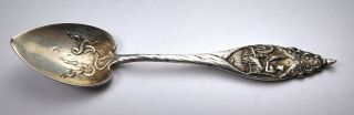 Vintage J.  E.  Caldwell & Co.  Sterling Silver Lady Weaver Demitasse Spoon