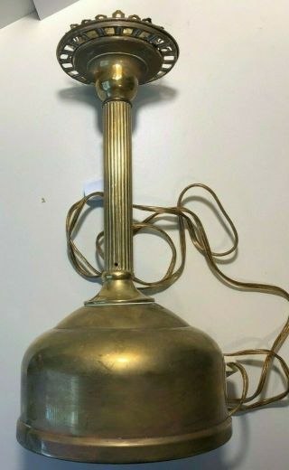 Vintage Brass Kerosene\Oil Lamp converted to Electrical (No Shade) 2