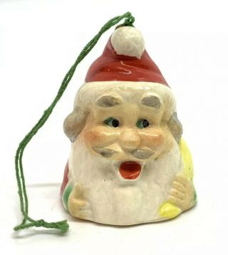 Vintage Japan Santa Claus Christmas Bell Ornament/figurines Bisque 1930’s