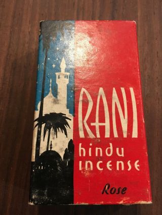 Vintage 1934 Rani Hindu Incense Jasmine Scent 15 Cones