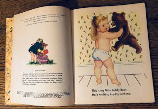 VTG MY TEDDY BEAR Eloise Wilkin 1953 Children ' s Little Golden Book 1st Ed. 3