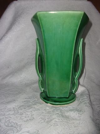 Vintage Green Mccoy Vase With Handles