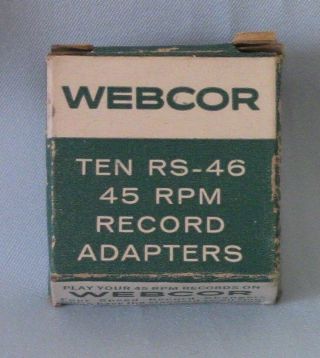 Vintage Box 10 Webcor Chicago Metal 45 Rpm Record Insert Adapters Rs - 46