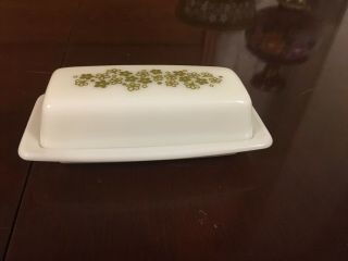 Vintage Spring Green Crazy Daisy Butter Dish