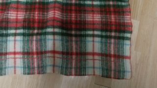 VINTAGE WOOL BLANKET RED BLACK GREEN AND OFF WHITE 2