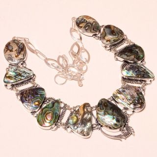 Abalone Shell Vintage Style Handmade Jewelry Necklace 18 " Rd - 4511