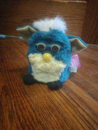 Vintage Furby Teal Blue & Yellow Tiger Electronics 1998 -