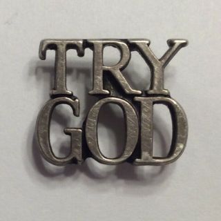 Vintage 1960s Tiffany And Co “try God” Sterling Silver Pin Lapel Tie Tack