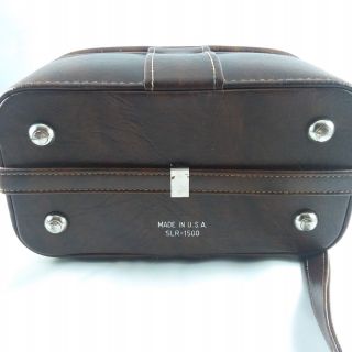 Vintage Brown Leather SLR - 1500 Camera Bag W Strap 2