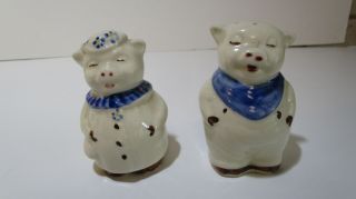 Vintage Winnie And Smiley The Pigs Salt And Pepper Shakers Shawnee