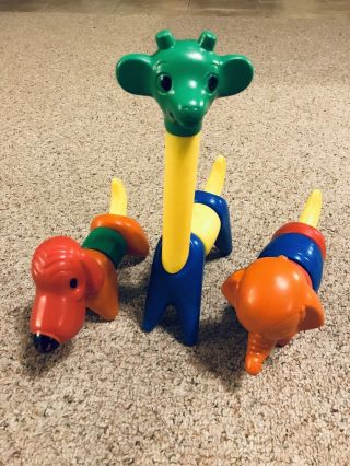 Zoo - It - Yourself Tupperware Tupper Toys Vintage Animal Set Elephant Dog Giraffe