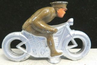 Vintage Barclay Lead Toy Soldier Army Motorcyclist B - 093 Or B - 093a Shape