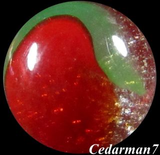Cedarman7,  Stunning Vintage Wet (-) Akro Agate Dual Color Corkscrew Marble